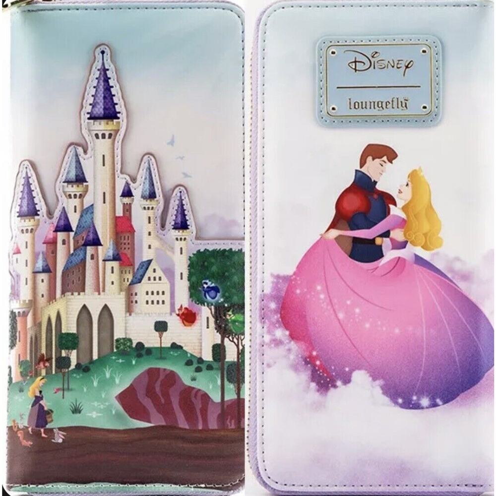 Loungefly Disney Princess Sleeping Beauty Wallet Castle Scene Zippered NWT - Picture 3 of 7
